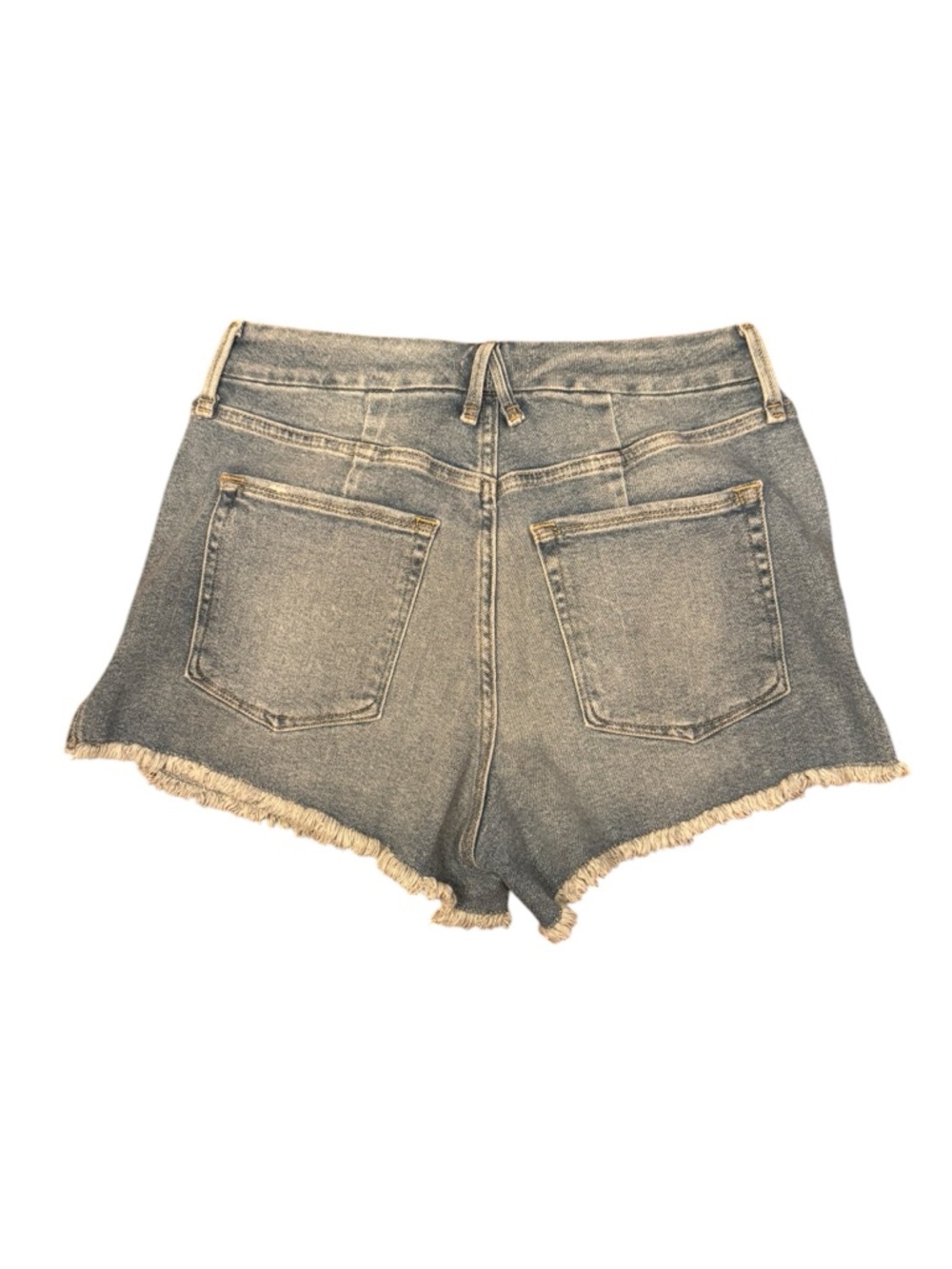 Good American Good Curve High Waist Light Blue Distressed High-Rise Denim Shorts - Picture 8 of 8